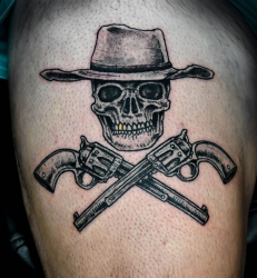 Skull Cowboy inked