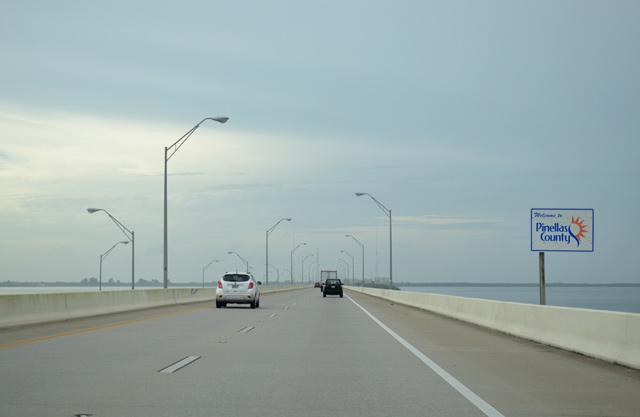 Traveling westbound on Gandy Bridge to Phoebus Tattoos and Body Piercing St Petersburg FL