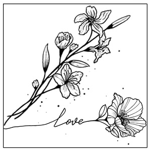 Floral Flower tattoo design flash art sale phoebus tattoos