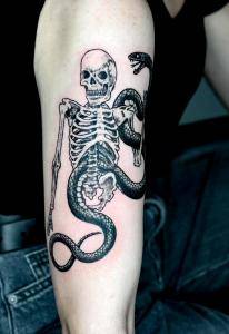 Skeleton and Snake